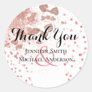 Modern Rose Gold Trendy Budget Wedding Classic Round Sticker