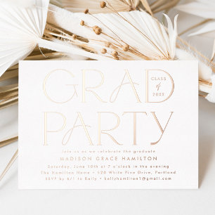 Modern Rose Gold Typography Graduation Party
