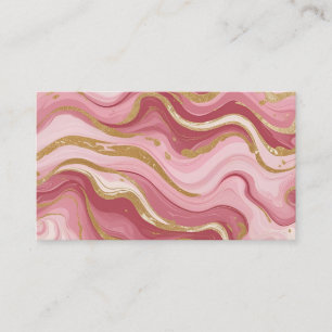 Modern Rose Gold Veins Liquid Ink Art Business Card