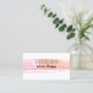 Modern Rose Gold Watercolor Business Card