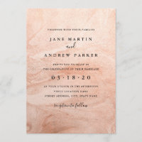 Modern Rose Gold Wedding Invitation