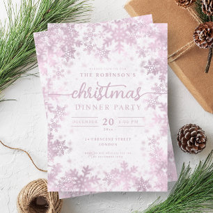 Modern Rose Gold Winter Wonderland Christmas  Invitation