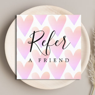 Modern Rose Hearts Beauty Referral Card