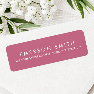 Modern rose mauve minimal elegant return address