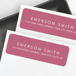 Modern rose mauve minimal elegant return address