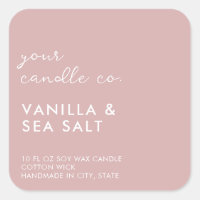 Modern Rose Minimalist Candle Label