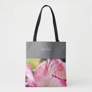 Modern Rose Monogrammed Tote Bag