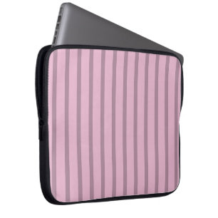 Modern Rose Pink and Mauve Striped Laptop Sleeve