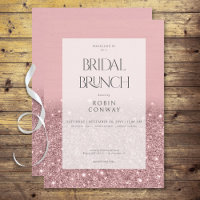 Modern Rose Pink Glam Glitter Bridal Brunch