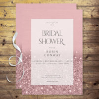 Modern Rose Pink Glam Glitter Bridal Shower