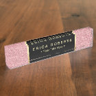 Modern Rose Pink Glitter Elegant Black Label