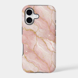 Modern Rose Quartz Marble Gold