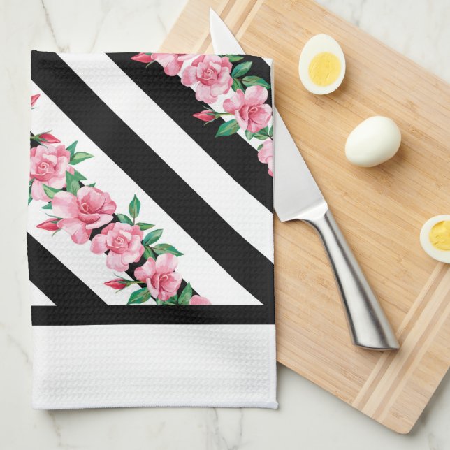 Modern Rose Tea Towel (Quarter Fold)