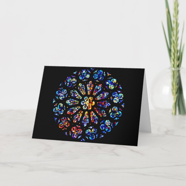 Modern Rose Window Holiday Card (Front)