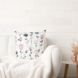 Modern roses pattern cushion