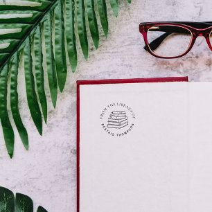 Modern Round Custom Book From The Library of Self- Self-inking Stamp