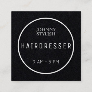 Modern round framed text square business card