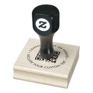 Modern Round QR Code Business Branding Design Rubber Stamp