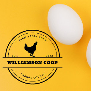 Modern Round Rustic Farmstead Egg Carton  Rubber Stamp