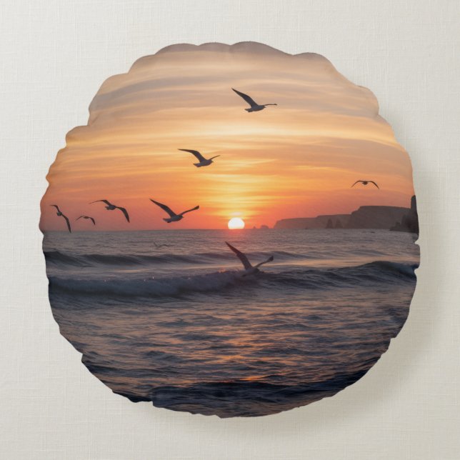  |Modern Round Throw Pillow | Designer KazooStudio (Front)