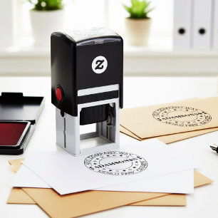 Modern Round Typography Return Address Business Self-inking Stamp