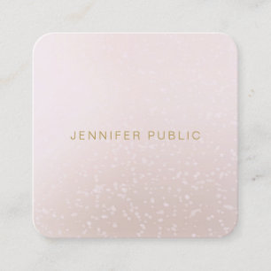 Modern Rounded Square Template Elegant Gold Font Business Card