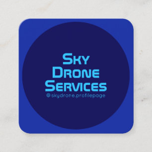 Modern rounded style monotone indigo toned square business card