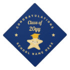 Modern Royal Blue and Gold Graduation Star