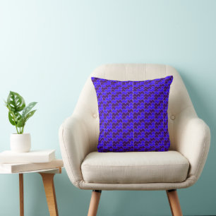Modern Royal Blue and Purple Geometric Zigzag  Cushion