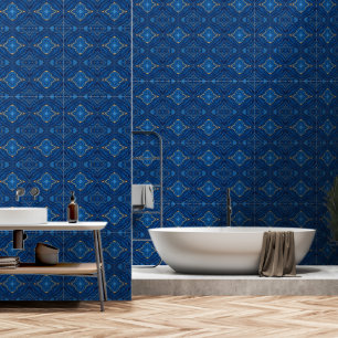 Modern Royal Blue Gold Marble Collection Wallpaper