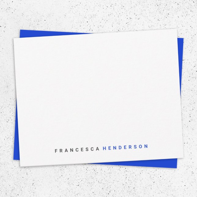 Modern Royal Blue Trendy Minimalist Simple Card (Creator Uploaded)