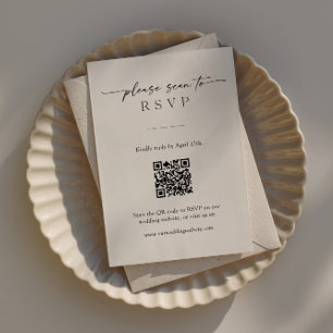 Modern RSVP card with QR code and own photo