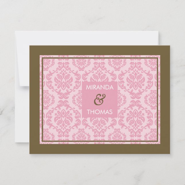 MODERN RSVP REPLY CARD :: damask colours 9B (Front)