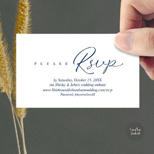 Modern RSVP Wedding Invitation, via Website Enclosure Card