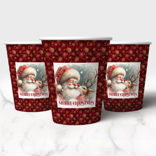 Modern Rudolph Santa Cute Christmas Party Cup Art