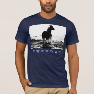 Modern Running Horse Pop Art Navy Blue Men's T-Shirt