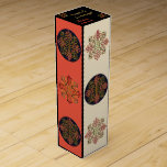 Modern Russian Ornaments Personalised Wine Box<br><div class="desc">This sensational personalised Wine Box is adorned w/ Russian style ornaments comprised of Intricately entwined vines and interlocking curved shapes in a blend of rich, pleasing colours set against 3 different backgrounds (Living Coral, Vanilla Custard, or Black) on alternating sides. The top flap features 3 custom text fields for you...</div>