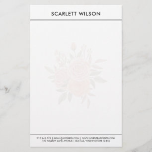 Modern Rust & Emerald Flowers Personalized  Stationery