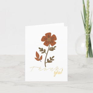 Modern Rust Flower Thank You Card