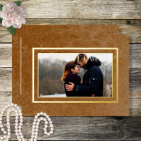Modern Rust Marble Photo Wedding Save the Date