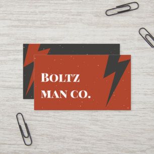 Modern Rust Red Lightning Bolt Custom Business Car Card