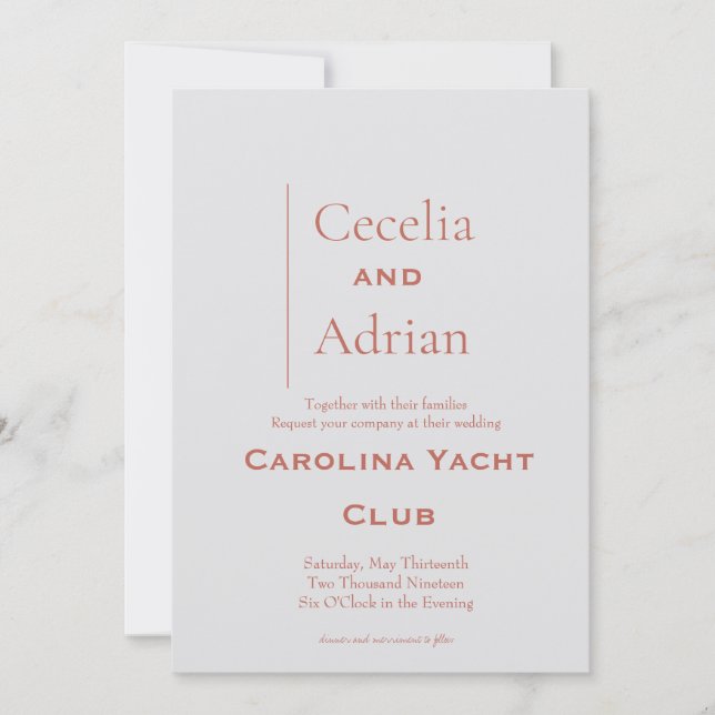 Modern Rust Wedding Invitation (Front)