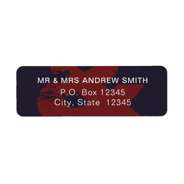 Modern Rustic Ampersand Return Address Labels (Front)