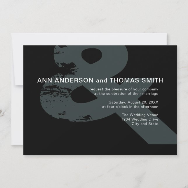 Modern Rustic Ampersand Wedding Invitation (Front)