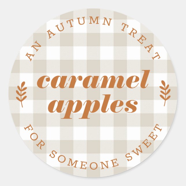 Modern Rustic Autumn Holiday Baking Gift Classic Round Sticker (Front)