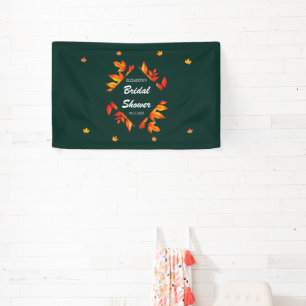 Modern Rustic Autumn Leaves Bridal Shower Banner