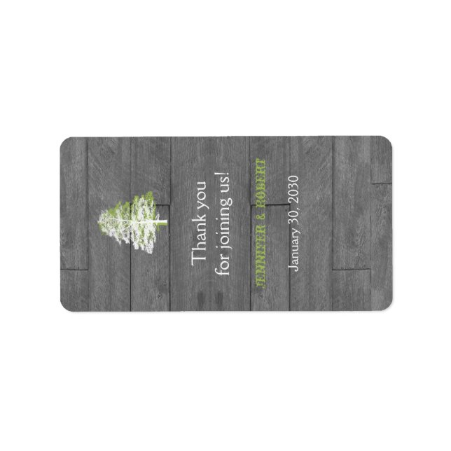 Modern Rustic Barn Wood Wedding Lip Balm Label (Front)