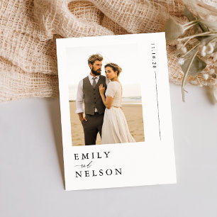 Modern Rustic Beach Destination Photo Wedding Invitation