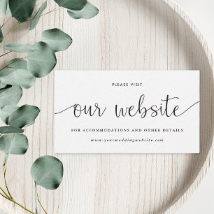 Modern Rustic Black and White Wedding Website Enclosure Card
