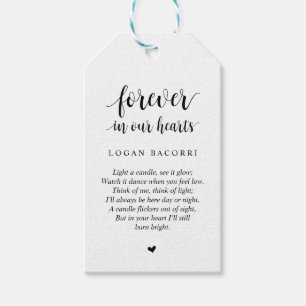 Modern Rustic Black, Funeral Memorial Service Gift Tags